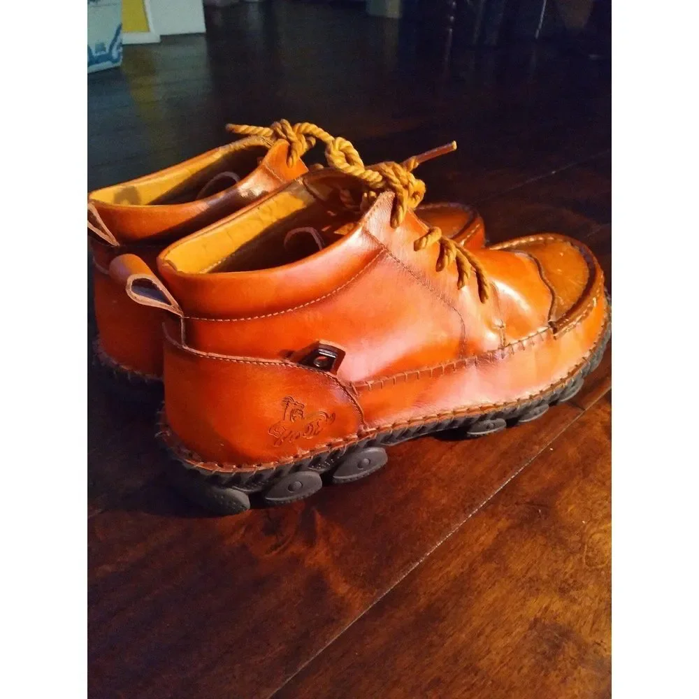 Leather Ankle Boots Wingtip Lace Up Casual‎ Dress Shoes
